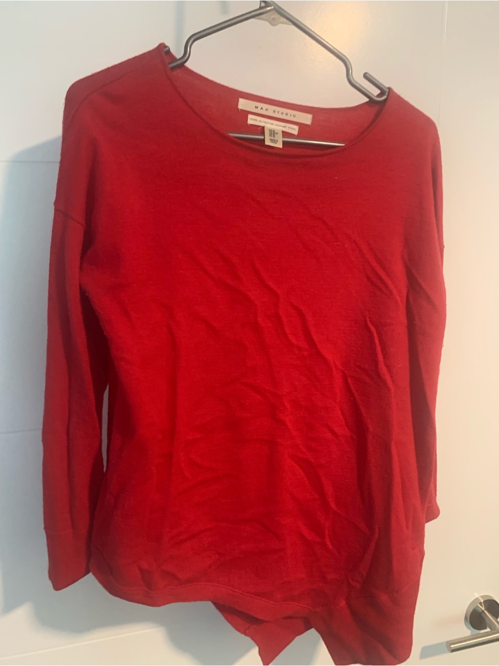 Red Crewneck Long Sleeve Sweater Paula